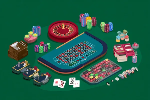 A woman smiling by bright slot machines showing lucky symbols, showcasing the exciting slot offerings at HOKI678.
